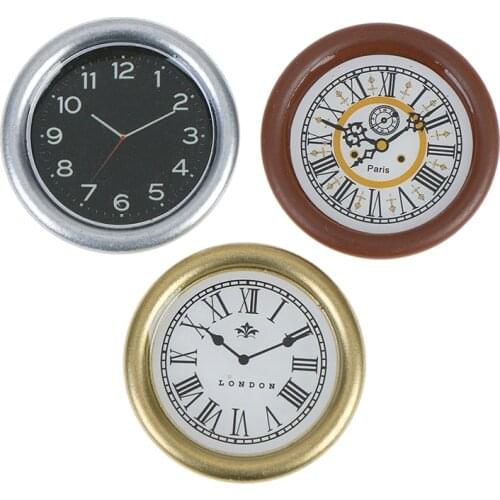 1:12 Scale Toy Pretend Play Furniture Toy Resin Dollhouse Miniature Wall Clock Play Doll House Miniaturas Home Decor Accessories