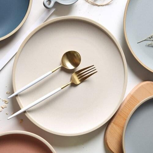 Matte Ceramic Plates Main Course Snacks Plate Pastry Tray Salad Dishes Dinner Dinnerware Kitchen Tableware Food Porcelain Trays