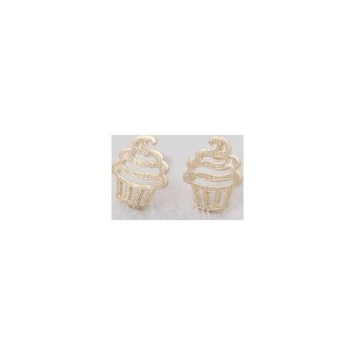 Fashion cupcake stud earrings, manual drawing surface and stud earrings