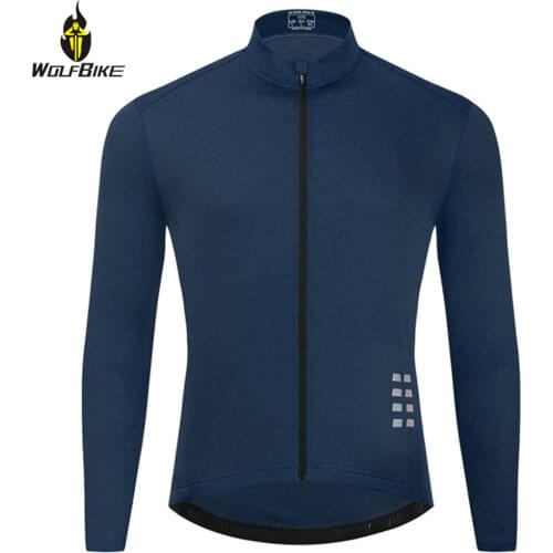 WOLFBIKE Windproof Reflective Cycling Jersey Full Sleeve Quick Drying Anti-Sweat MTB Bike Sportswear Bicycle Long Jersey