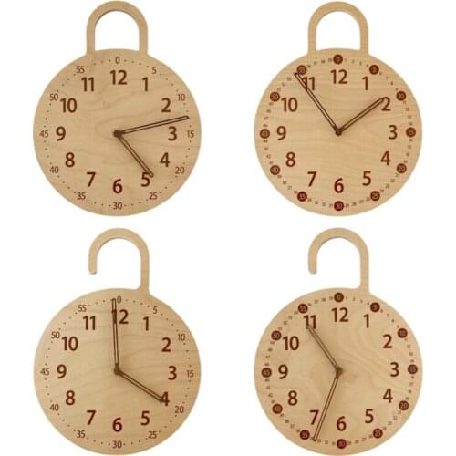 Nordic Style Wooden Mute Wall Hanging Clock Kid Bedroom Home Decor Bedroom Living Room Decorative ClockDome Wall Clock