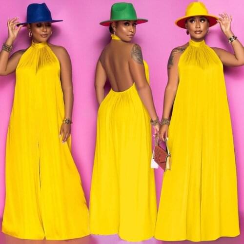 TNNAOFF New Popular Solid Bandage Draped Jumpsuit for Women Fall Sexy Long Sleeve Backless One Piece Club Loose Wide Leg Rompers