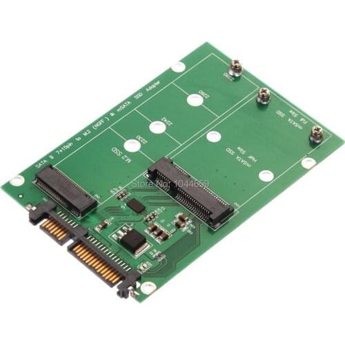 MSATA & NGFF M2 to SATA Adapter Card Converter mSATA/NGFF SSD to 2.5inch SATA adaptator Adapter Support mSATA SSD + M.2 NGFF SSD