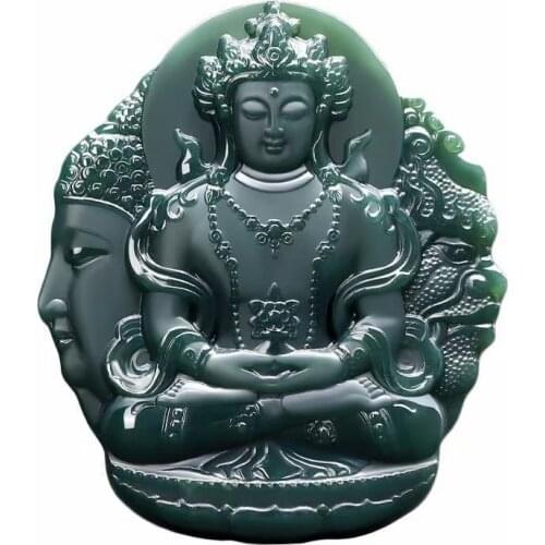 Wonderful Amulet Pendant Real Bottle Green Jade Buddha Hanging Churinga Bless Talisman Nice