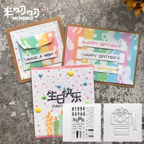 Birthday Stamps and Dies for Scrapbooking Card Making Bullet Journal Craft Paper 2019 New Craft Deis and Stamps