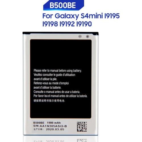 Original Replacement Samsung Battery For Galaxy S4 Mini I9195 I9190 I9192 I9198 S4Mini Battery 3 pins B500BE 1900mAh