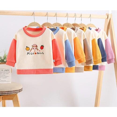 Cute Cartoon Girl Hoodie 2021 Autumn Clothes One Piece Kids Long Sleeve T-shirts Toddler Boy Tops Casual Cotton Girls Tops