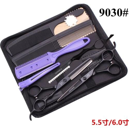 Japan Steel 5.5 6.0 Professional Hairdressing Scissors Professional Barber Scissors Set Hair Cutting Shears Sharp Razors B9030