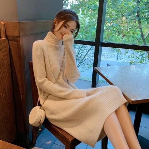 Woman Dresses Winter Skirt Knitted Dress Womens Autumn and Winter Woolen Skirt Winter Dress Vestido De Mujer Femme Robe