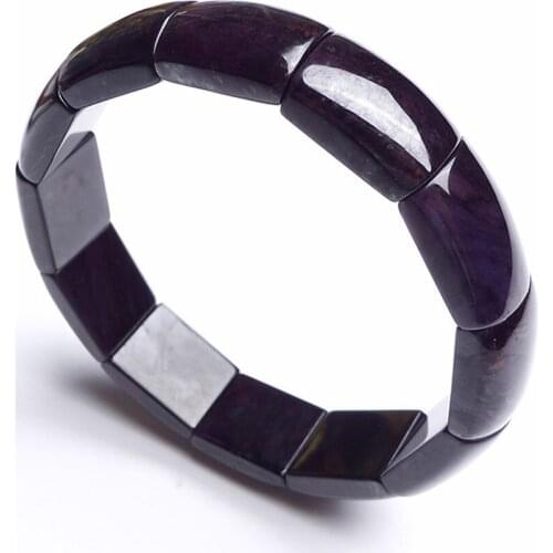 Genuine South Africa Sugilite Natural Stone Bracelet Women Ladies Charm Purple Rectangle Bead Stretch Bracelets Free Shipping