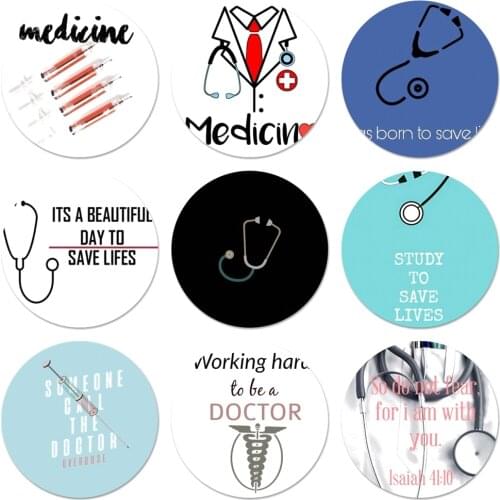 58mm Medical Doctor Nurse Medicine Student Icons Pins Badge Decoration Brooches Metal Badges For Clothes Backpack Decoration