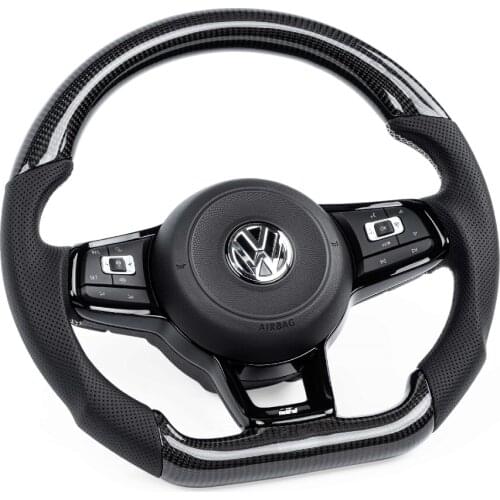 100% REAL Carbon Fiber Custom Alcantar Car Steering Wheel For VW GTI MK7