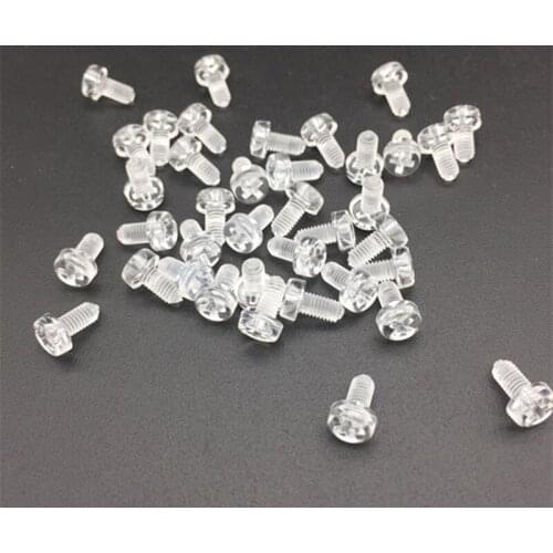 50Pcs M3 M4 Transparent Cross Round Head Nylon Screws Plastic Phillips ScrewNL20