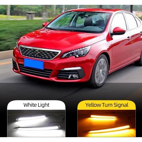 Car Flashing 2Pcs Daylight For Peugeot 308 2016 2017 DRL Daytime Running Lights fog lamp cover headlight 12V Daylight