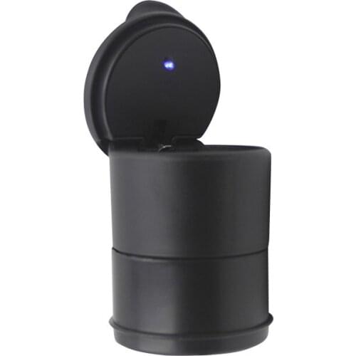 2 Type Portable LED Ashtray For Car Black Ashtrays With Lids Cylinder Cigarette Ashtray With Detachable Storage Box
