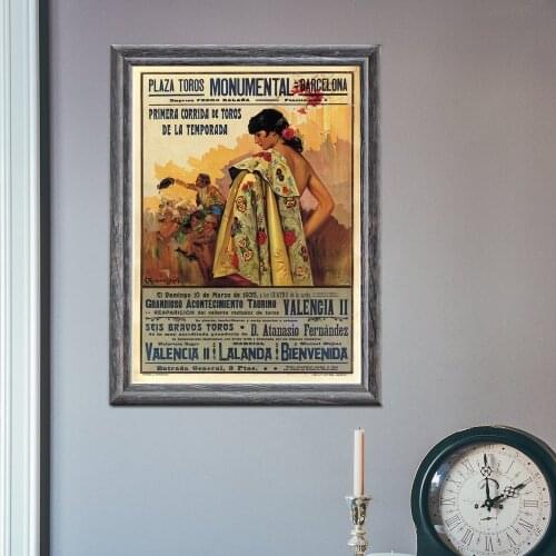 Bullfight Vintage Ad Barcelona Spain 1935 Corrida Movie Wall Art Paint Decor Canvas Prints Poster Oil Paintings No Frame