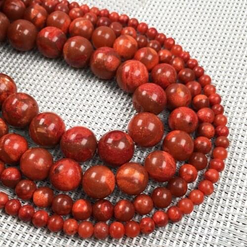 Natural shell red Round beads Punch loose beads isolation bead for Jewelry Making DIY for bracelet necklace 6 8 10 12mm