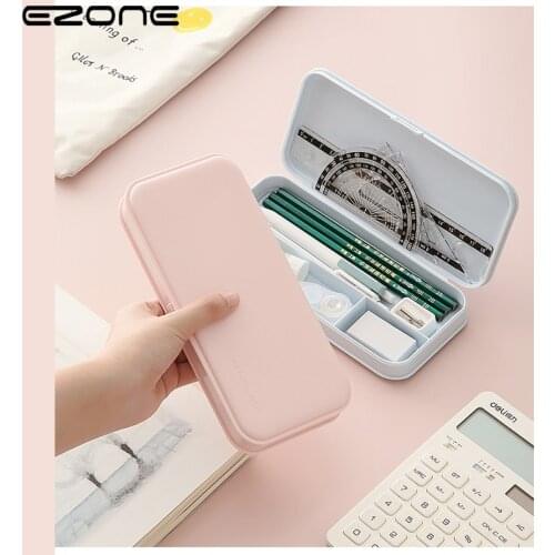 EZONE Simple Stationery Storage Pencil Case Frosted PP Material Multifunctional Pencil Case for Primary Middle School Students