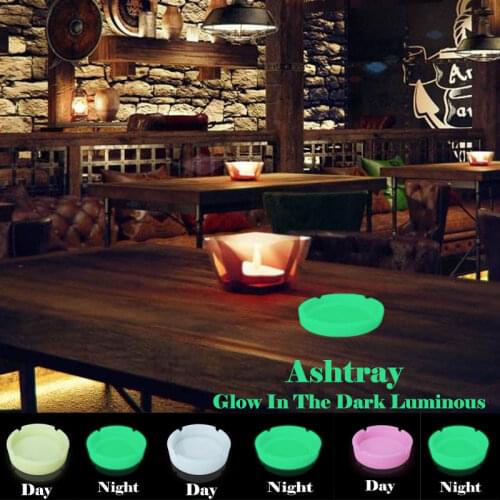 Glow In The Dark Luminous Silicone Soft Ashtray For Smoking Cigarette Cigar Weed Accessories Ashtray home desk accessories