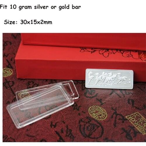 Silver Gold bar bullion box 10grams & 1 OZ empty plastic Acrylic case 30mm x 15 mm or 1.18in x 0.59in