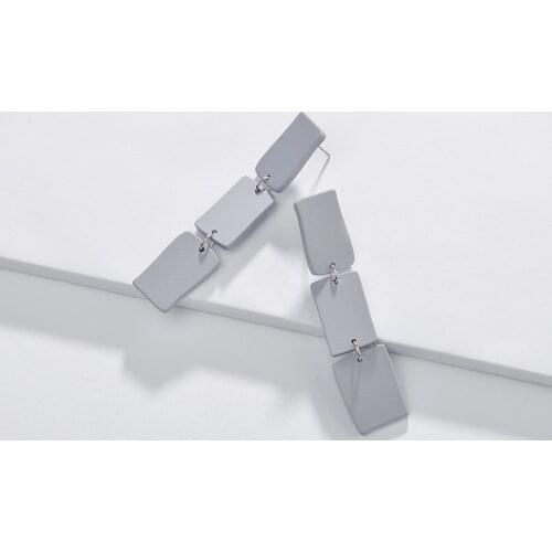 LUNA CHIAO Fashion Accessories Matte Rubber Coating Acrylic Drop Earrings Female Long Dangle Earring Jewelry