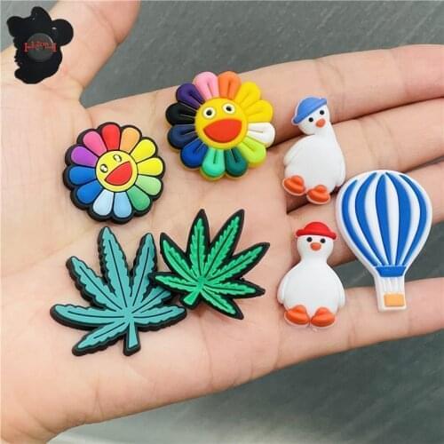 7PCS PVC Colourful Plant Fridge Magnets Flower Leaves Snowman Hot Air Balloon Refrigerator Magnetic Sticker Office Supplies