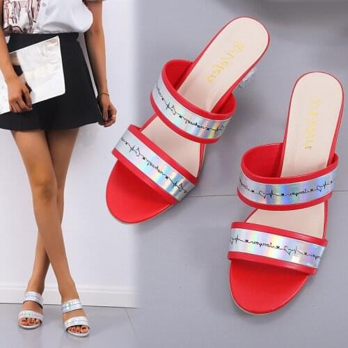Fashion Women Sandals High Heels 2.75 Inches Beautiful Leisure Slippers（Size 36-43