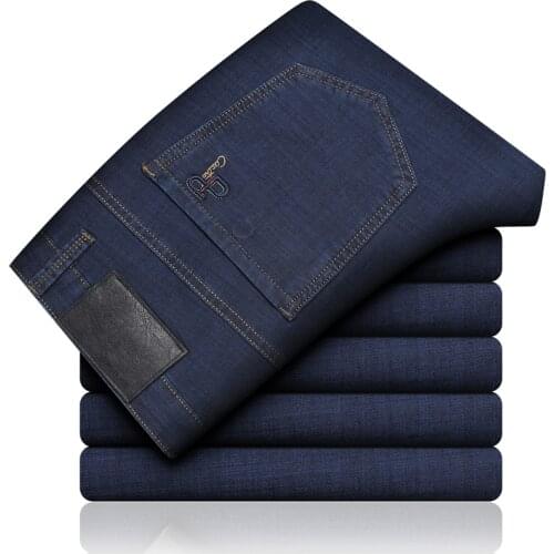 Male Jeans Men Jean Homme MenS Classic Vetement Peto Vaquero Hombre Biker Straight Masculino Denim Man Pants Slim Fit Business