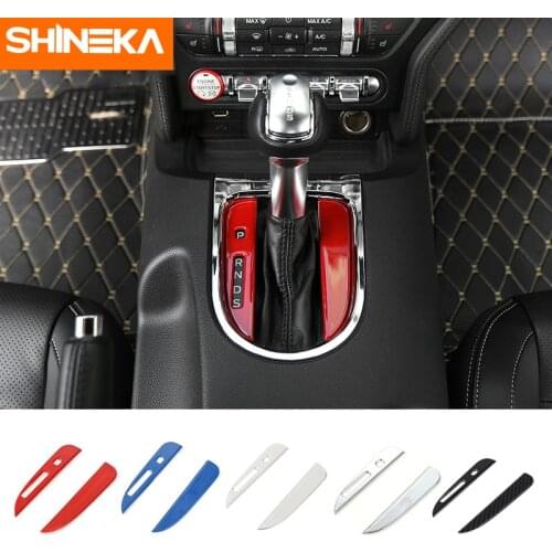 SHINEKA Car Gears Panel Trim Shift Lever Transmission Cover Interior Moulding Fit for Ford Mustang 2015