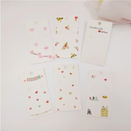New Hot 9*5cm Kraft Pink Cherry Blossoms Jewelry Cards ,Necklace&Earring Packing Cards,Love Jewelry Display Rack 100pcs/Lot