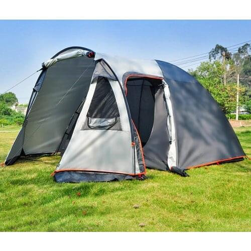 Outdoor camping family-style tent for 3-4 people Double-layer camping tent One-room one-hall rainproof tent