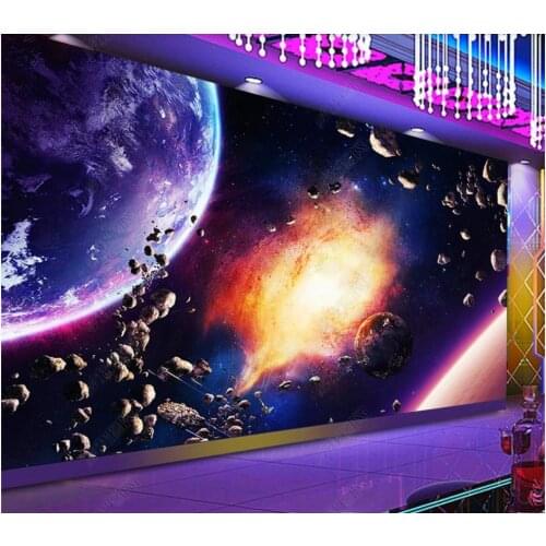 Custom photo wallpaper for walls 3 d murals Beautiful Nightclub bar KTV sky planet tooling background wall papers home decor