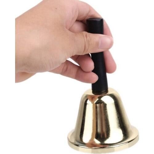 Gold Plated Hand Held Call Bells Tea Jingle Bells Build Ringtones Christmas Toy Gold,Silver 2 Colors