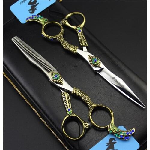 Phoenix Handle 6INCH Professional Hairdressing Scissors Hair Cutting and Thinning Scissors Barber Shears