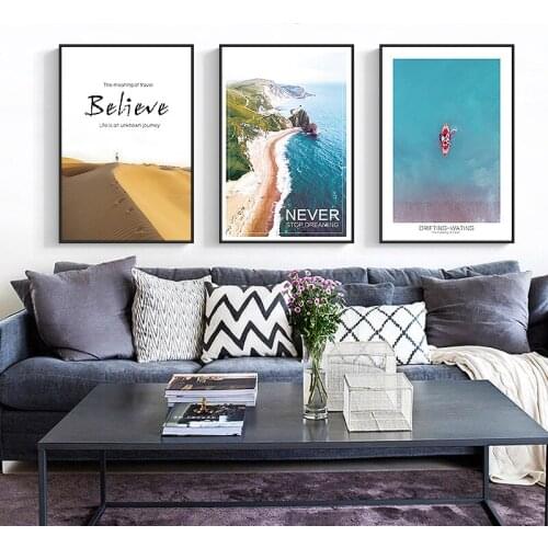 Drifting Nordic Simple Seaside Sunset Landscape Canvas Painting Print Poster Picture Wall Bedroom Living room Study Home Decor