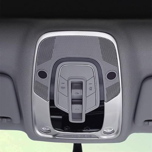 Car Roof Reading Lamp Frame Decoration Cover Trim For Audi A6 C8 2019 Stainless Steel Front Dome Light Trim Decals