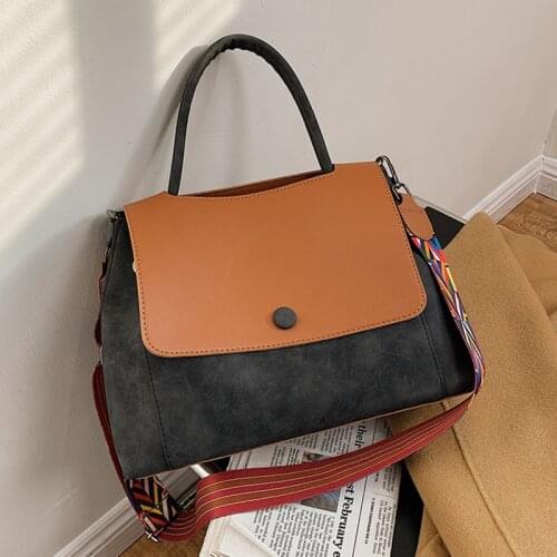 Luxury Designer Handbag Fashion Crossbody Bags for Women 2021 New Faux Suede Splicing Shoulder Messenger Bag Tote Bag Sac A Main