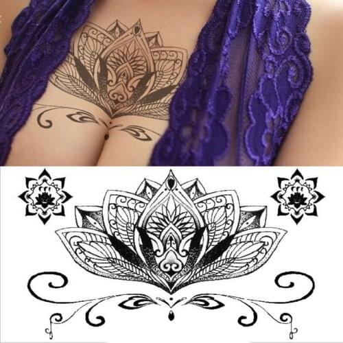 Sexy Chest Lower Back Tattoos,Temporary Tattoo Paper for Women,Waterproof Fake Tatoo Stickers (1 Sheets)