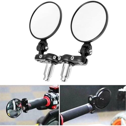 Foldable 22mm 7/8" Motorcycle Mirror Handlebar End Rearview Side for Cafe Racer