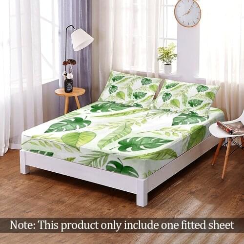 Custom Modern Queen King 3D Print Spring Plant Fitted Sheet Fashion Elastic Band Bed Sheet Bedroom Flats Home Decor Adult
