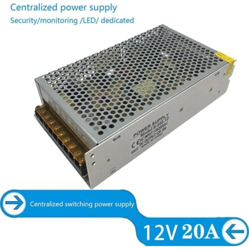 12V 20A LED Power Adapter Transformer 220V to 12V 240W LED Strip Switch Driver for LED Lamp CCTV