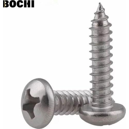 50pcs GB/T845 M3.5 M4.2 304Stainless Steel Large round pan Head Self Tapping Screws / Umbrella Head Self-Tapping Screw