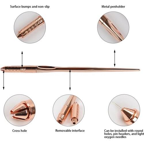 1pc16 CM Glass Gold Microblading Permanent Makeup Manual Tattoo Tebori Fog Round Needle Pen Holder For Eye Liner Eyebrows Lips