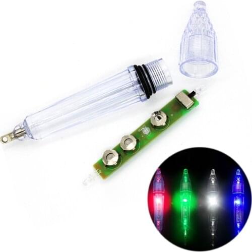 1pc 12cm 17cm Saltwater Night Fishing Tackle LED Underwater Fishing Lamp Gathering Light Squid Fishing Lure Attracting 5 Colors