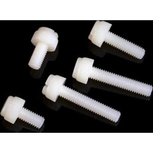 1000pcs wholesale M3 M4 M5 M6 M8 Nylon knurled Thumb Screw PA66 Nylon Plastic Hand Twist Screw Computer Hand Tighten Screws