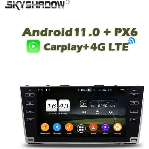 Carplay PX6 Car DVD multimedia Player DSP Android 10 4GB+ 64GB Wifi RDS RADIO GPS Bluetooth 5.0 For Toyota camry 2007-2010 2011