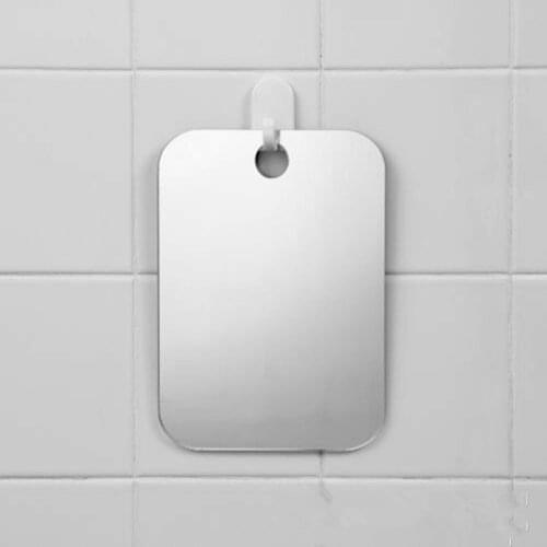 Acrylic Anti Fog Shower Mirror Bathroom Fogless Fog Free Mirror Washroom Travel For Man Shaving Mirror 13*17cm dropshipping#hot