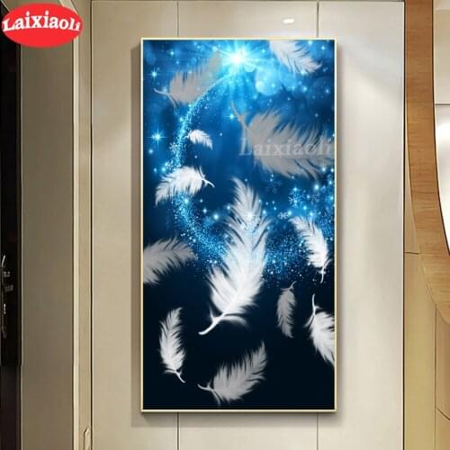 Diamond painting feather painting 5d diy handmade embroidery kit full square/round drill large Modern abstraction home decor art