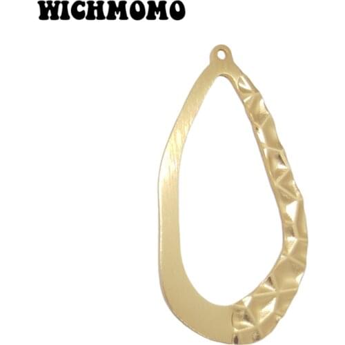 New 2pieces/bag 63mm Aluminium Alloy Wire Drawing Water Drop Embossed Charms Big Pendant for DIY Necklace Earring Accessories