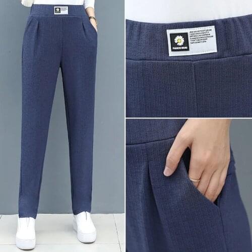 Women Spring Autumn Suit Harem Pants 2021 Plus Size 6XL Mom Pants Korean Fashion High Waist Elastic Casual Trousers Joggers